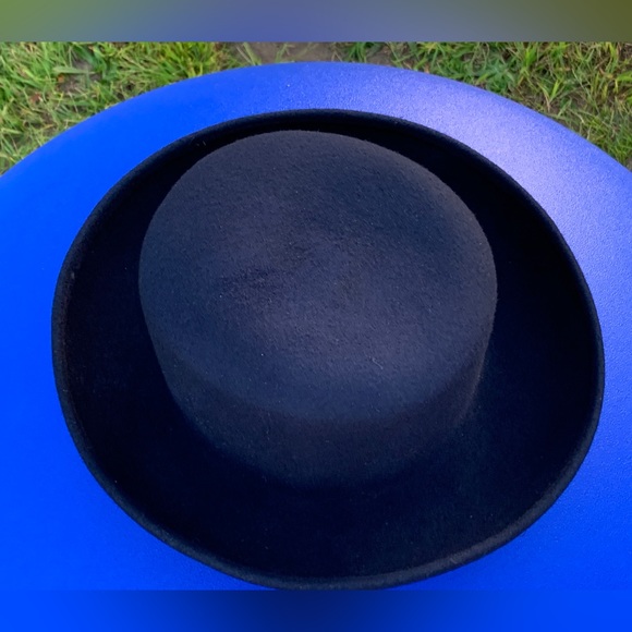 1980s Vintage 100% Wool LAURA ASHLEY Dark Navy Blue Women’s Hat - Picture 4 of 16